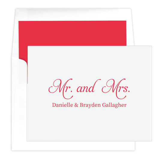 Couples Folded Note Cards - Letterpress